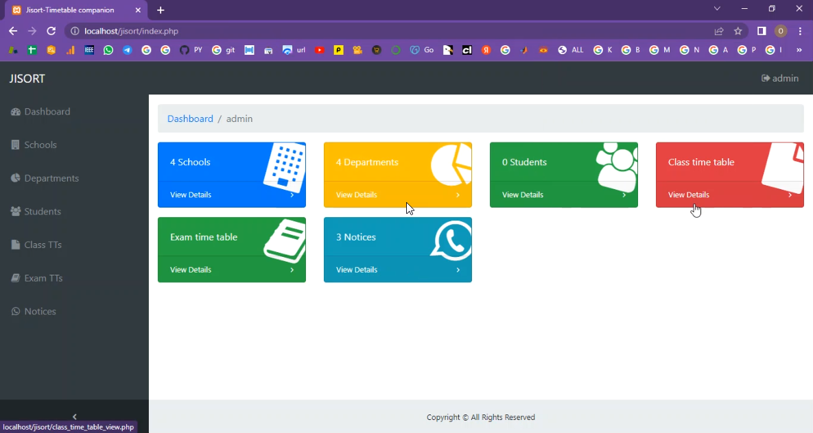 College Noties Class and Exam Time Table System in PHP Application Projects