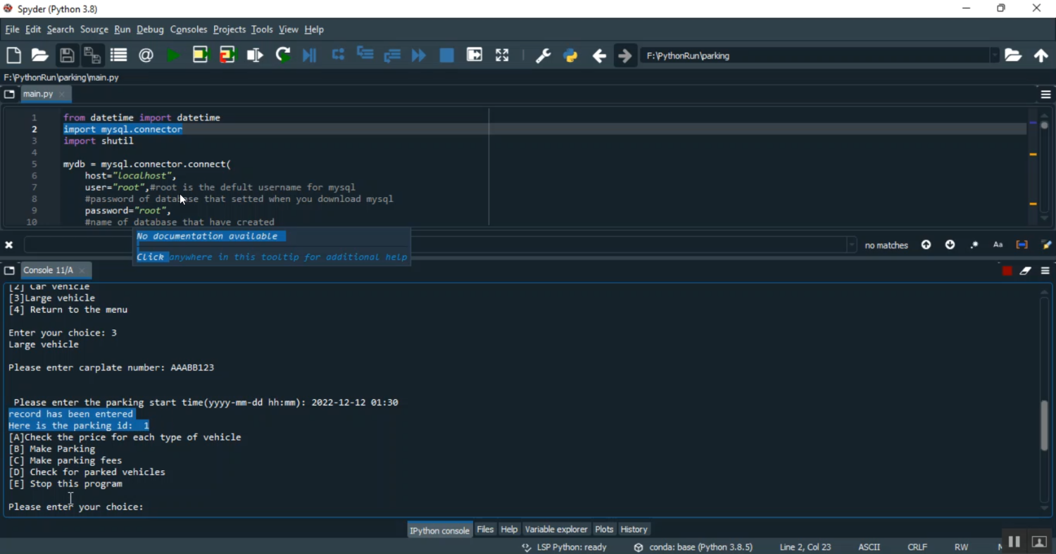 Parking Management in Python Projects